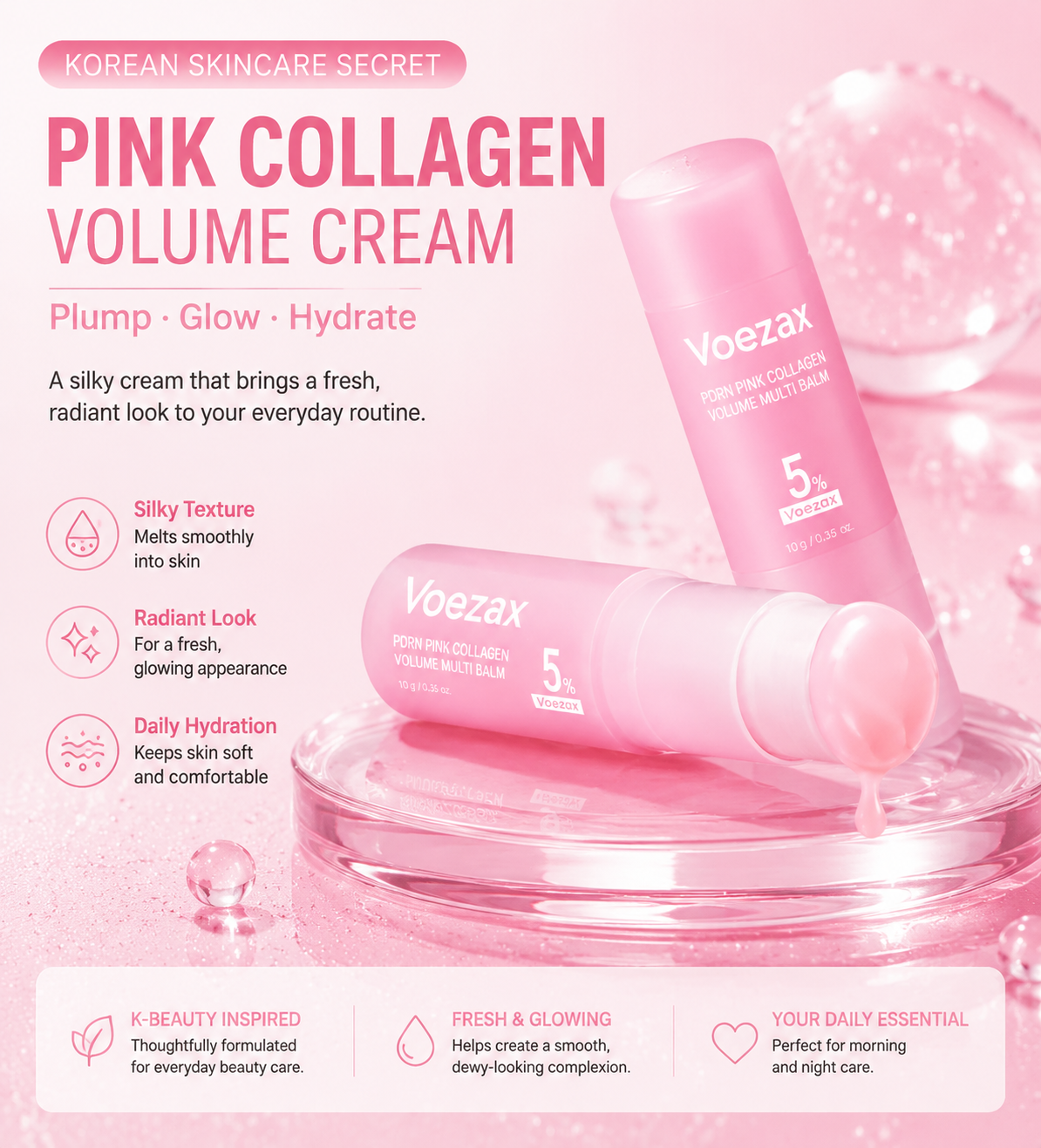 🔥LAST DAY 70% OFF Voezax Korean Pink CollagenVolume cream