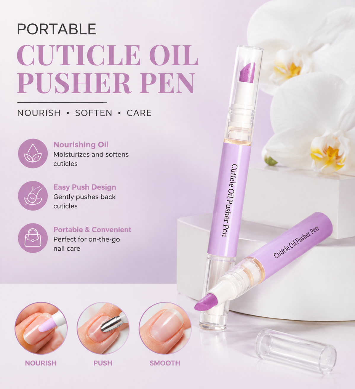 Portable Cuticle Oil Pusher Pen